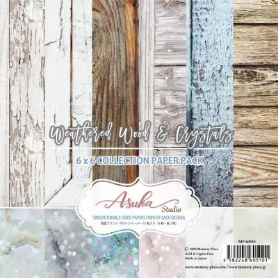 Asuka Studio Memory Place Weathered Wood & Crystals Designpapier - Paper Pack